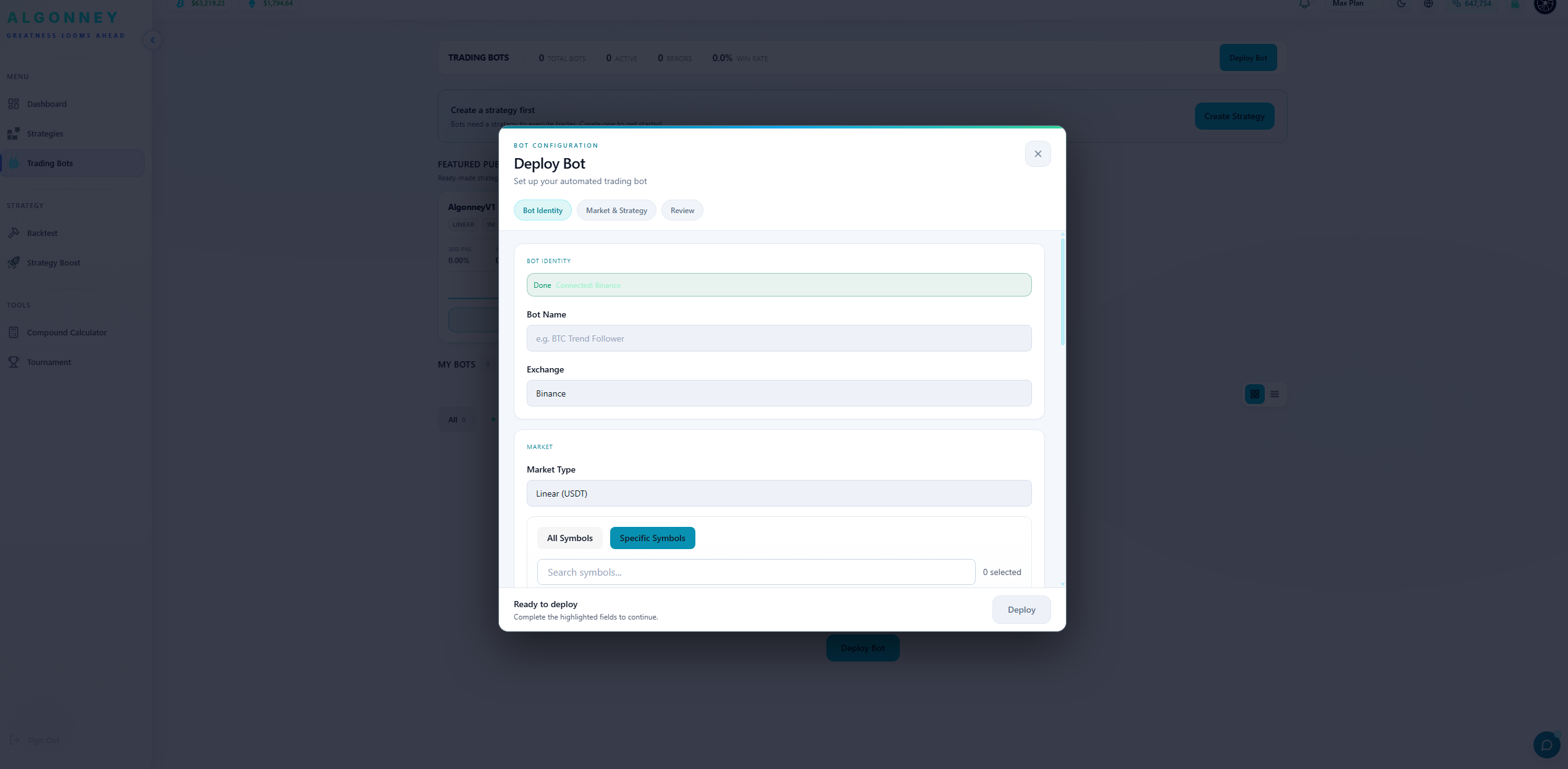 Trading Bots — Algonney